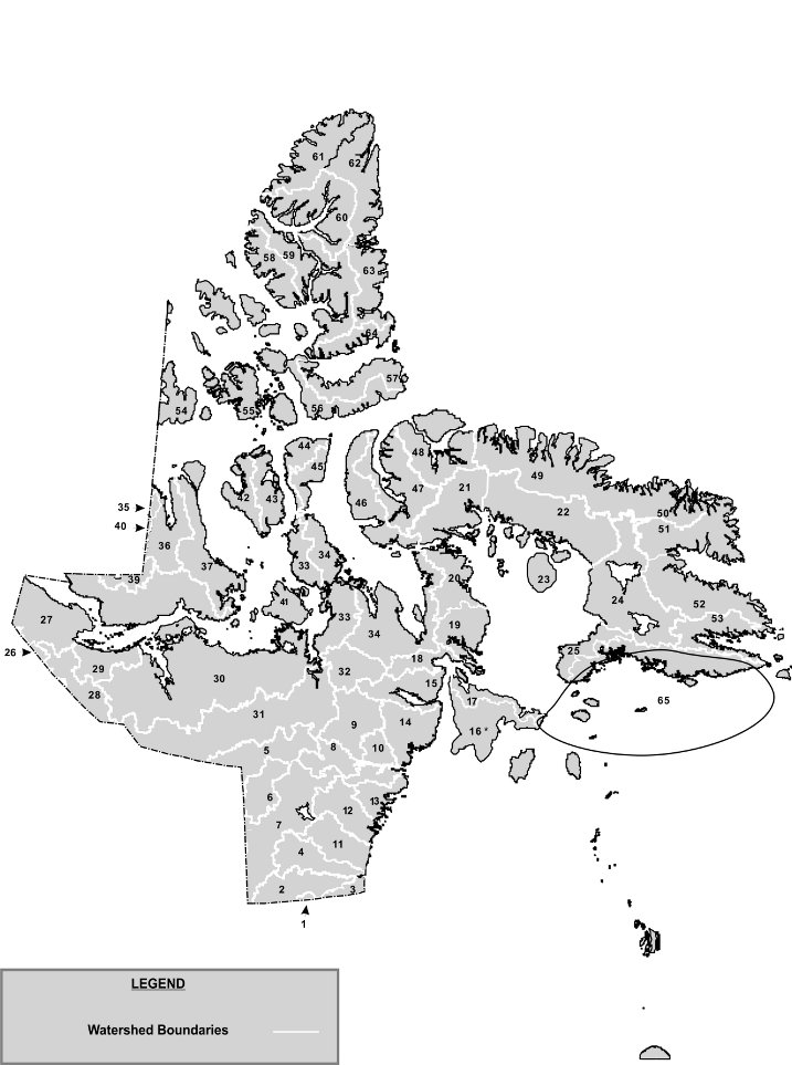 Map displaying watershed boundaries
