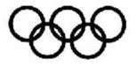 Marque des jeux olympiques composée de cinq anneaux entrelacés de dimension égale