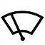 Symbol showing, in contour, a windshield on which is an oblique line representing a wiper blade.