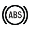 Symbol showing, in contour, between parentheses, a circle containing the letters ABS.