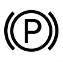 Symbol showing, in contour, between parentheses, a circle containing the letter P.