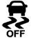 Symbole montrant, en silhouette, la vue arrière d’une voiture au-dessus de deux lignes verticales qui sont sinueuses et épaisses et en dessous desquelles figure le mot OFF.