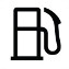 Symbole montrant, en contour, la vue de face d’une pompe à essence.