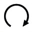Symbole montrant une flèche courbe formant, dans le sens horaire, les trois-quarts d’un cercle ouvert vers le bas.