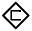 Symbol for caution, consisting of a diamond shape outline in which an uppercase letter C is centred.