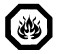 A symbol for a very flammable substance, described by an octagonal border encompassing a flame.