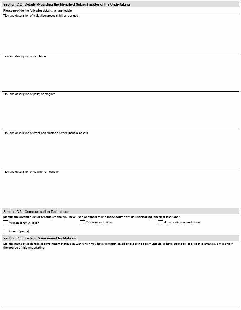 Continued Form 1 Return for Consultant Lobbyist - Consultant Lobbyist Registration Form