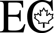 Les lettres EC d’une police de grande taille avec une feuille d’érable placée à l’intérieur de la lettre C.