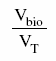 The formula for determining the fraction of the volume of CO2 emissions from all fuel combusted in the unit during the calendar year attributable to the combustion of biomass is the quotient of Vbio over VT.