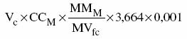On obtient la quantité d’émissions de CO2 attribuable à la combustion d’un combustible gazeux en multipliant Vf par CCa par la constante 3,664 par la constante 0,001 et par le quotient de MMa divisé par MVcf.