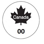 La figure 1 est un cercle dans lequel se trouve, au centre, une feuille d’érable noire à l’intérieur de laquelle est inscrit le mot « Canada » et sous laquelle sont inscrits les chiffres « 00 ».
