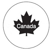 La figure 2 est un cercle dans lequel se trouve, au centre, une feuille d’érable noire à l’intérieur de laquelle est inscrit le mot « Canada ».